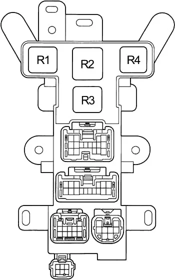 Toyota RAV4 (SXA1) (1994-1997) - caja de fusibles y relés