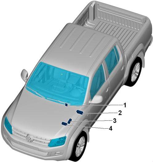 Volkswagen Amarok (2009-2016) - caja de fusibles y relés